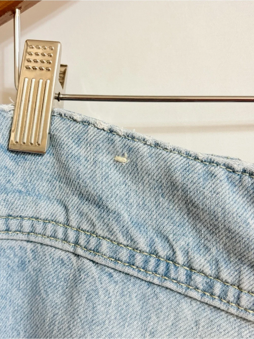 Free People We The Free Wonderland Boho Denim Mini Skirt 29 Distressed Concert
